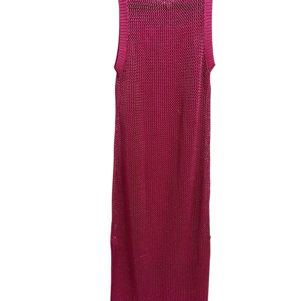 Women's Openwork Midi knit Tank Dress - A New Day Pink small NWT - Picture 5 of 6